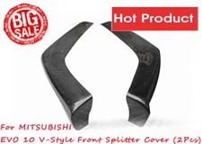V-Style Front Splitter Cover (2Pcs) Carbon Fiber For MITSUBISHI EVO 10