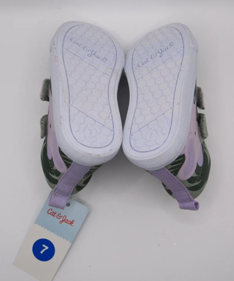 TAMANHO 7 NOVO Cat & Jack Criança Tênis de Cano Alto Pastel Safari Animal Sapato #341 - Imagem 3 de 3