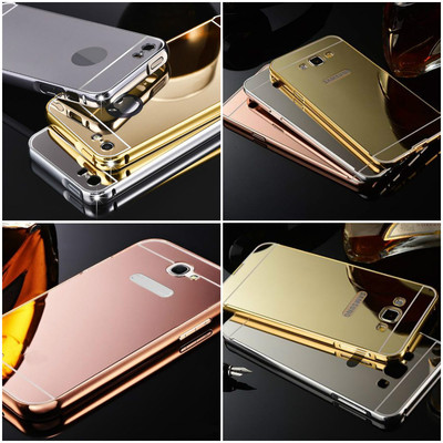 Metal Mirror Case Slim Luxury - Samsung Galaxy S8 S8 Plus + Glass