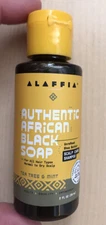 Alaffia Authentic  African Black Soap Size 2 fl oz Shea butter Tea Tree & Mint