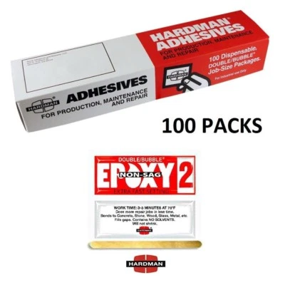 MIDWEST CORVETTE Double Bubble Epoxy Red 2 Non Sag 3.5g 100 Packs Super Fast Set Hardman 04008