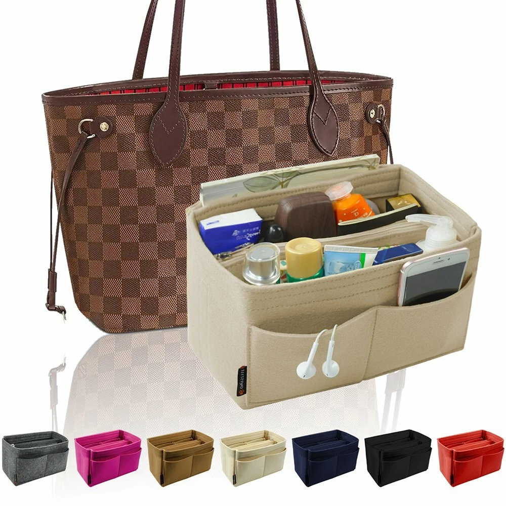 CarryAll MM Organizer] Felt Purse Insert, Lining Protection, Liner Pr