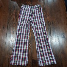 VTG 70's Levi's Boys Sta-Prest Plaid Flare Slacks Reg 12 Made in USA