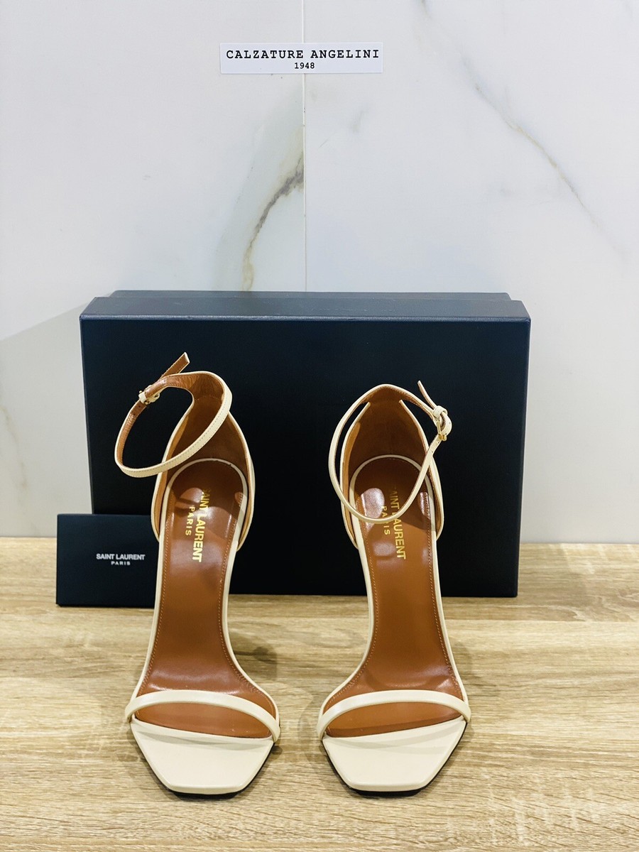 Saint Laurent Sandalen Opyum aus Leder Real Beige Frau