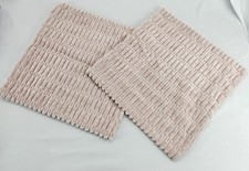 Pack of 2 Corduroy Decorative Throw Pillow Covers 16x16 In Soft Bed Pink