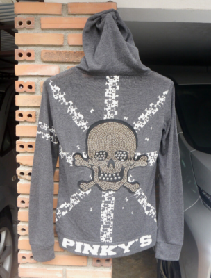 Avira Pink Japan Gray Skull Sweater Hood | eBay