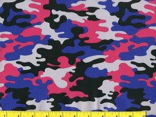 Pink Blue Gray Black Colorful Camo Quilting Sewing Fabric by Yard c3