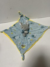Good Night Moon Bunny Lovey Security Blanket Baby Plush Blue Yellow No Rattle