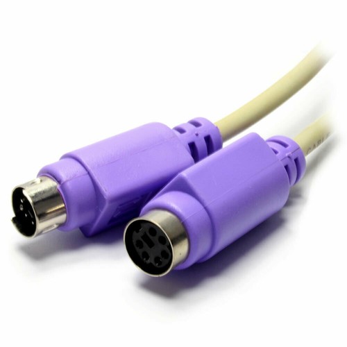 PS2 Keyboard Purple Extension Cable 6 pin Plug to Female Socket 3m - Picture 2 of 12