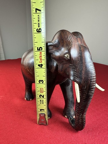 Vintage handgeschnitzter indischer Palisander Elefant Kulturdeko Geschenk - Bild 7 von 12