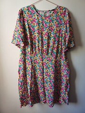 Spring Summer Floral dress, F&F UK 22 Plus Size Multicoloured Dress Bnwt.