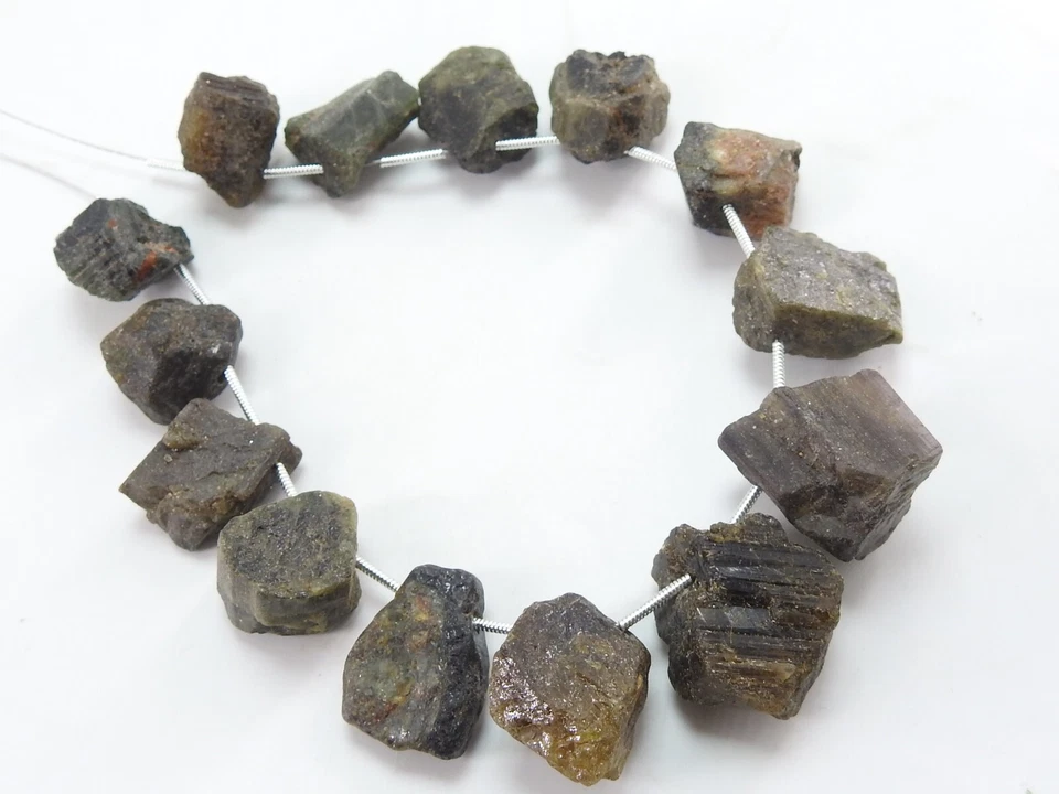 Tourmaline Natural Rough Briolette Beads/Gemstone Rough/14Piece 27X16 To 15X10MM - Image 3 of 4