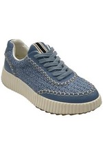 SHUSHOP SELINA Everyday Crochet Wedge Sneaker Blue