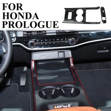 Carbon Style Center Console CupHolder Storage Tank Cover Trim For Honda Prologue