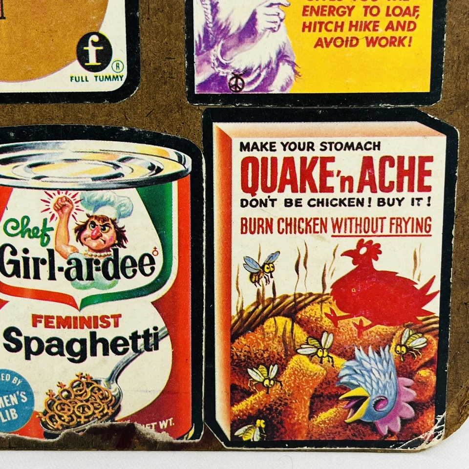 Vintage Topps Wacky Stickers on Clipboard 24 Crude Dark Humor Display Man Cave - Image 4 of 4