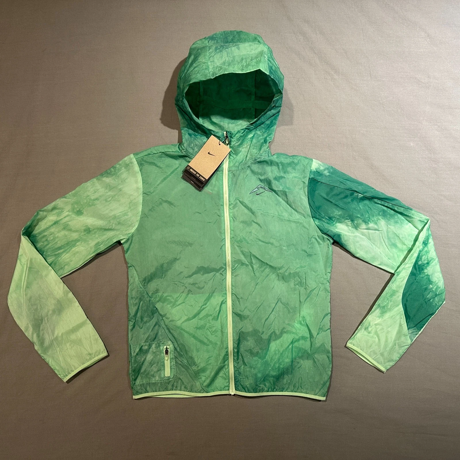Nike Trail Repel Hooded Womens Running Jacket Green XS Lightweight