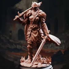 DM Stash Miniatures Female Half Elf Warrior Fighter DnD Fantasy Pathfinder 32mm