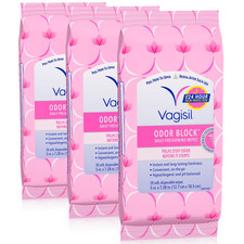 Vagisil Odor Block Daily Freshening Wipes 20ct 3-Pack Feminine Hygiene