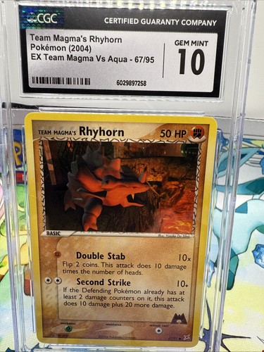Team Magma's Rhyhorn graded CGC 10 for sale on eBay
