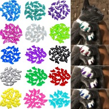 160 Pcs Cat Nail Caps Colorful Pet Claws Covers w/ Adhesive Glue and Applicators