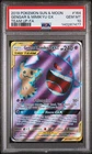 2019 POKEMON SUN & MOON TEAM UP #164 FULL ART/GENGAR & MIMIKYU GX PSA 10
