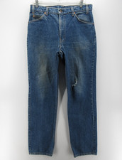 VINTAGE Levis 509 Jeans Men 34X32 Blue Straight Distressed Orange Tab Denim 90s