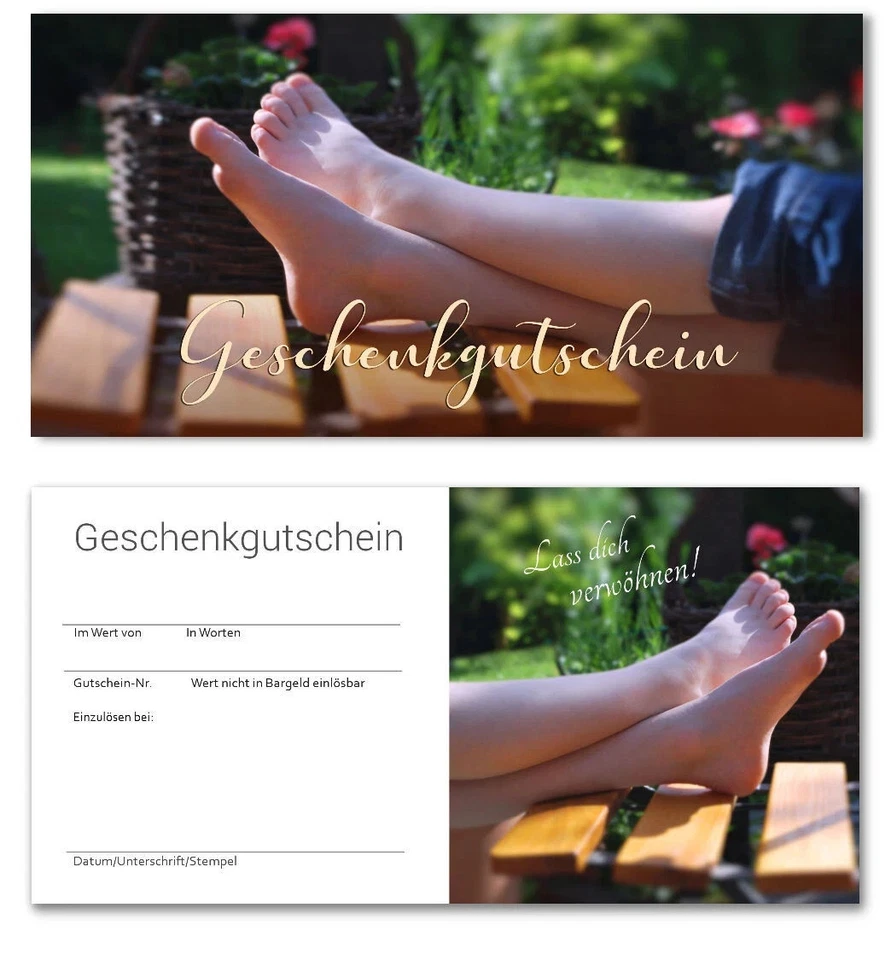 100 x Geschenkgutscheine MIX Gutscheine Wellness Massage Fußpflege Weihnachten - Bild 2 von 4