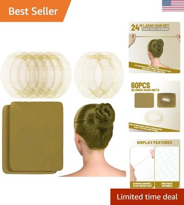 Blonde Hair Nets, 24  Invisible Nylon Hair Nets for Women and Men, Hair Net f...