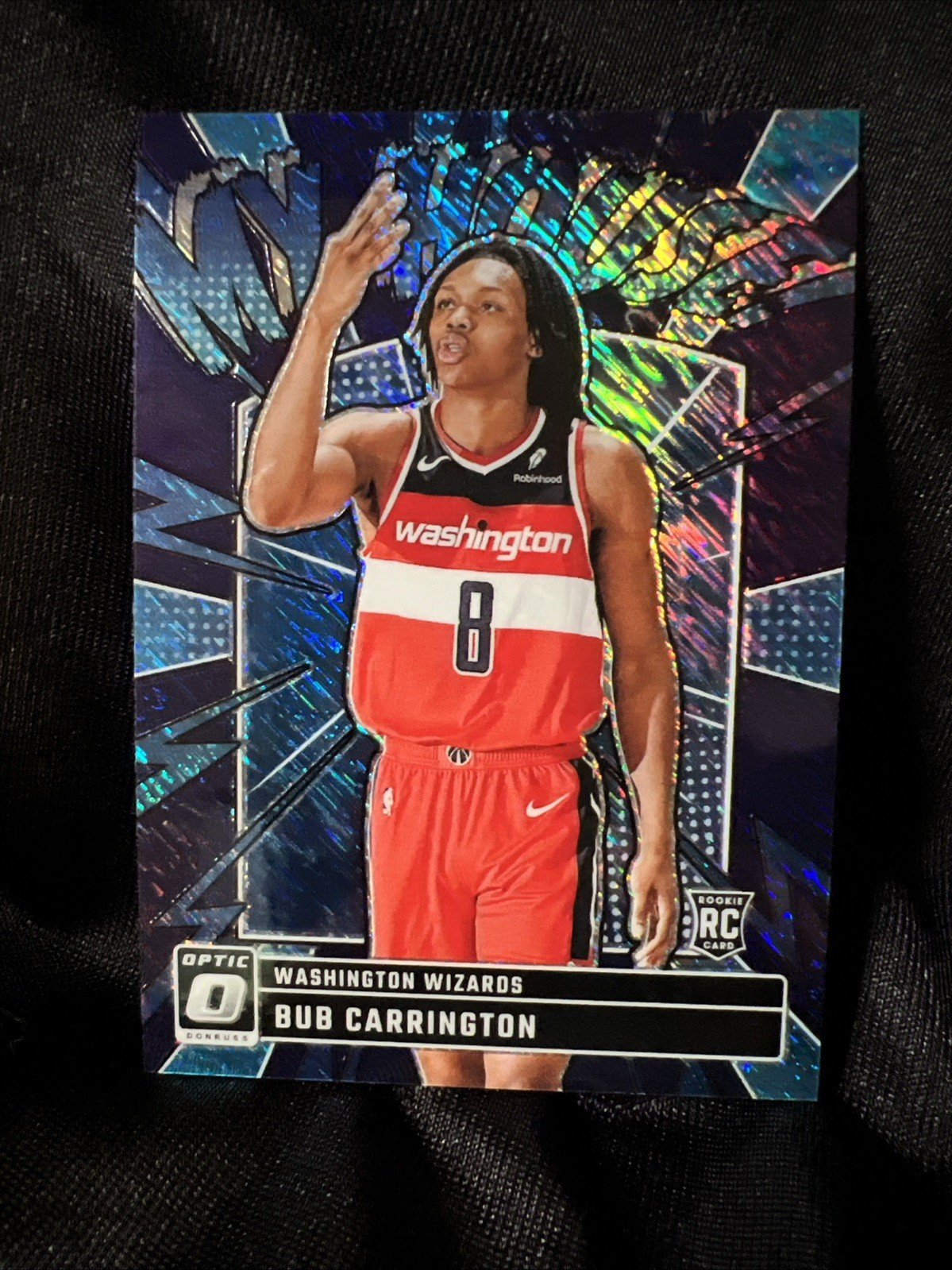 2024-25 Optic Basketball - Purple Shimmer My House - Bub Carrington No. 8 (RC)