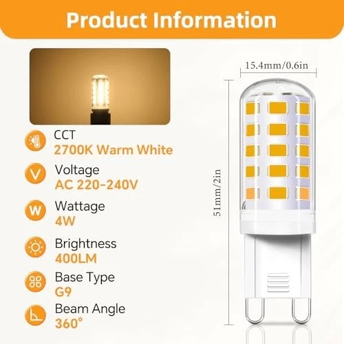 LED G9 Warmweiß 2700K | 4W 400LM | 360° Abstrahlwinkel - Bild 3 von 4