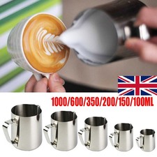 Stainless Steel Milk / Coffee Frothing Jug Frother Latte Container Metal Pitcher