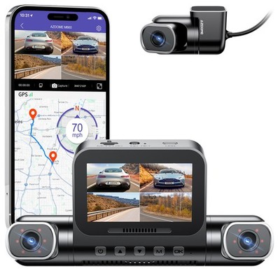 AZDOME 360° 4 Kanal 4K 2K/1080P 3'' Dash Cam 5G WiFi GPS Park Mode DVR 128GB eMMC