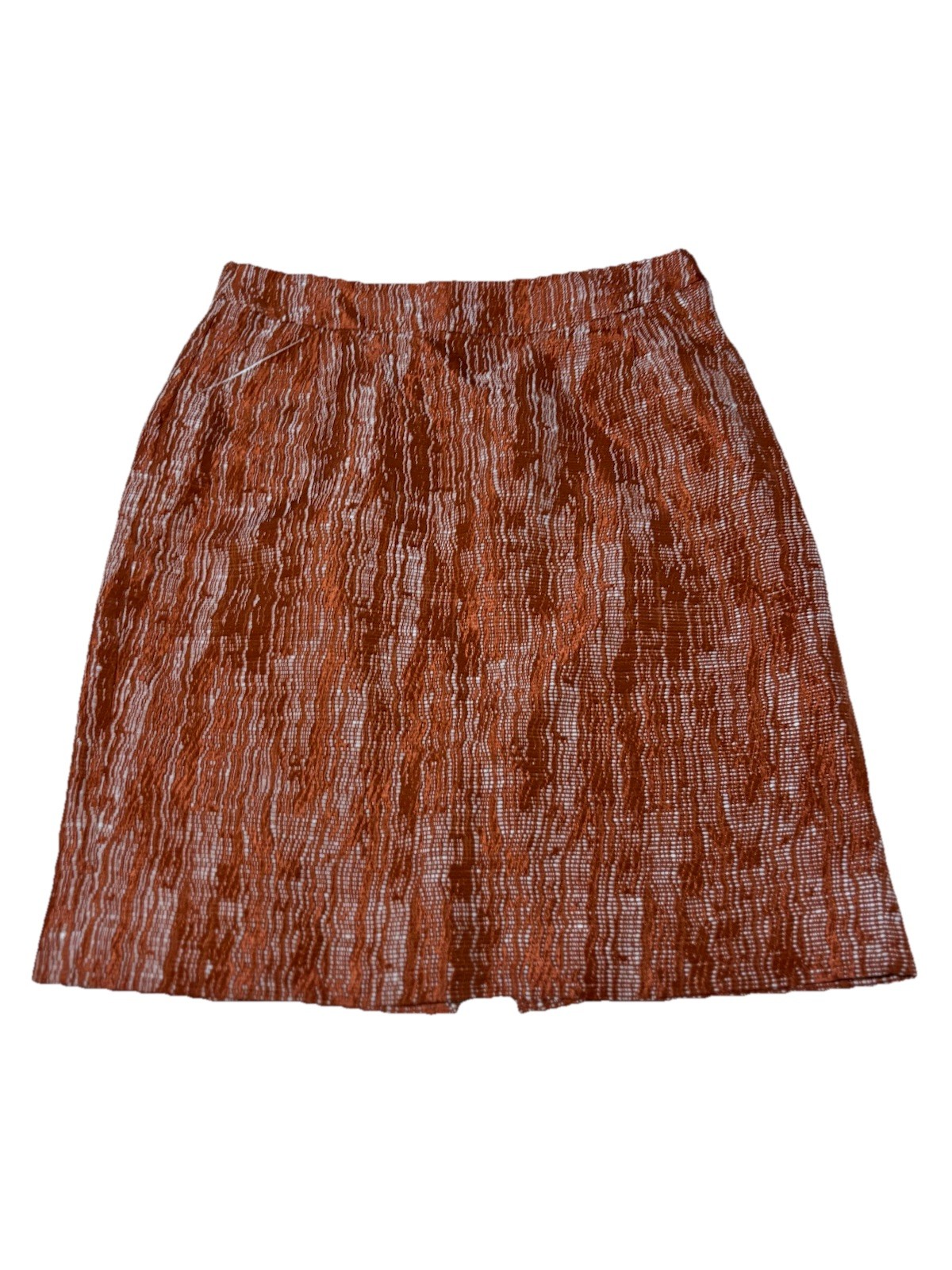 J.Crew Textured Mini Skirt Women's 12 Orange White Cotton Blend Lined