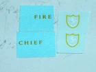 Set of three (3) decals for Matchbox Lesney 59c Ford Galaxie Fire Chief Car