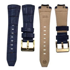 Authentic TechnoMarine Alligator Pat. Leather Watch band 18mm - Blue