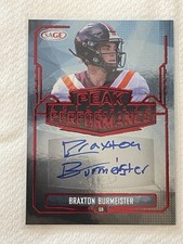2022 SAGE #PKA-BB2 Braxton Burmeister Peak Performance Autographs Red