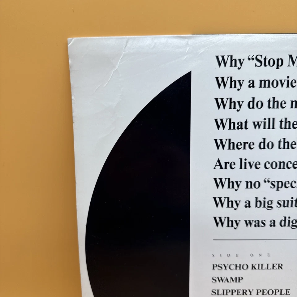 TALKING HEADS Stop Making Sense BERNIE WORRELL SIRE LP One Bent Corner VG+ / EX - Imagem 4 de 4