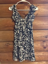 Express Women’s L Cold Shoulder Black And White Floral Dress