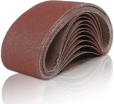 12 Pack 3X21 Inch Sanding Belts 80 Grit For Belt Sander Wood Metal Plastic