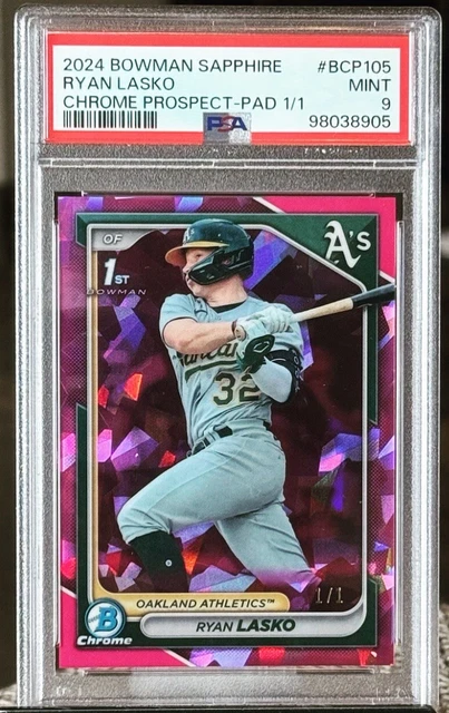 2024 Bowman Sapphire Ryan Lasko 1 OF 1 Padparadscha 1/1 1st SSP PSA SUPERFRACTOR