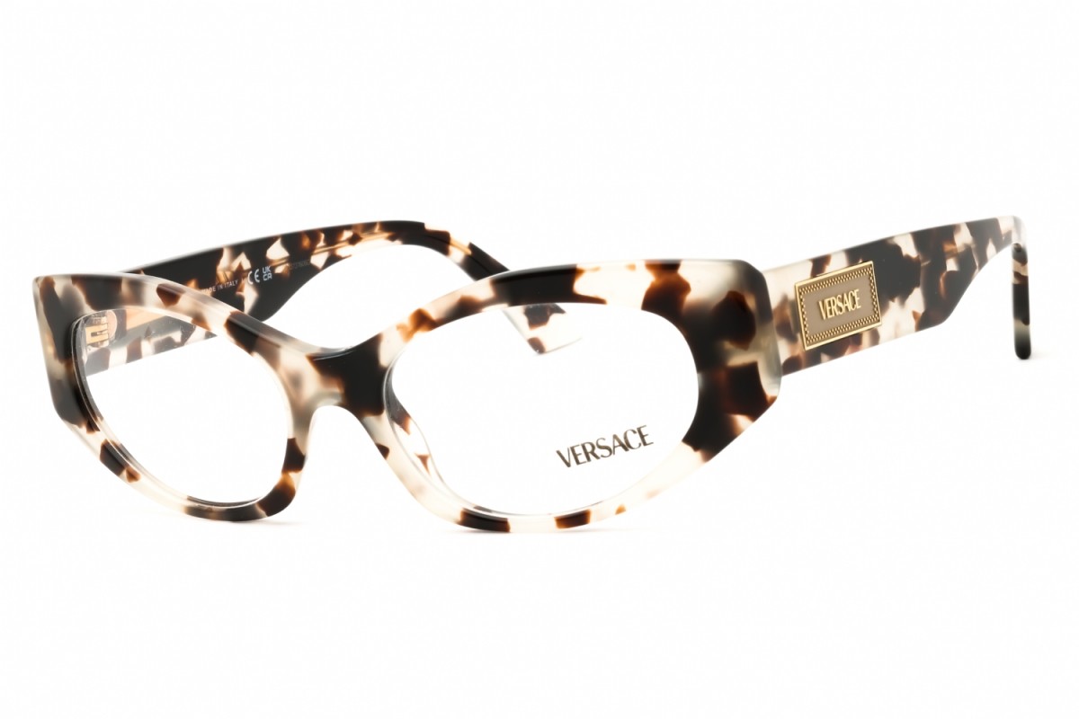 NEW Versace VE3369 5498 Havana Grey 51mm Eyeglasses