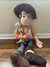Toy Story Four Disney Pixar, Woody Holding Forky 30 Inch Plush