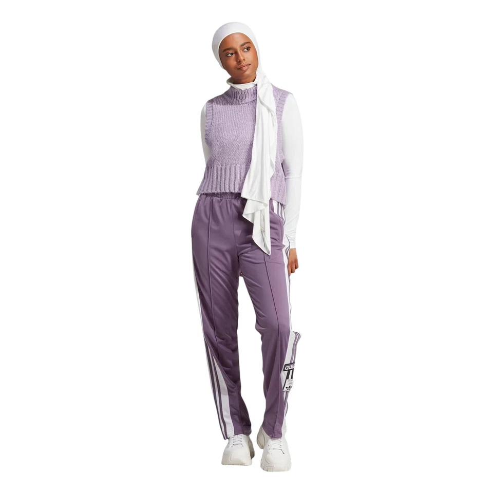 adidas ADICOLOR CLASSICS ADIBREAK TRACK PANTS TRACKSUIT BOTTOMS WOMENS PURPLE OG - Image 3 of 4