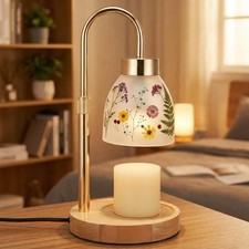 Pressed Flower Candle Warmer Lamp with Timer Dimmable Adjustable Height Vinta...