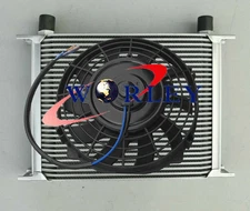 30 Row 10An Universal Full Transmis​sion Engine Oil Cooler + Electric Fan Kit