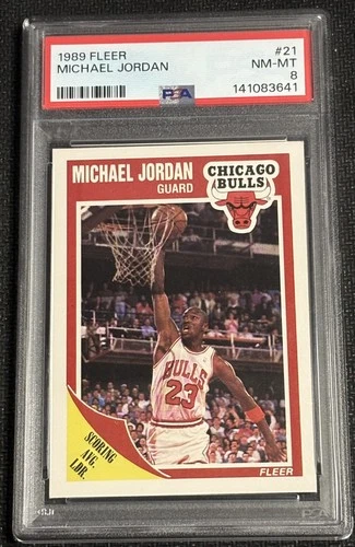 1989 Fleer NBA Michael Jordan PSA 8 Near MINT Card #21 Chicago Bulls