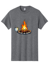 Campfire-Coffee Mens Graphic Tee, 100% Cotton, Casual Summer Wear