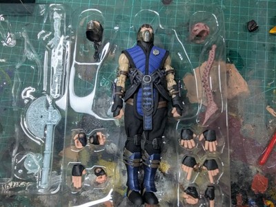 Sub-zero Mortal Kombat Action Figures Like Mezco + 4 Custom Heads