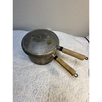 #ad #ad Vintage Presto Pressure Cooker 4 Qt Wood Handles amp; Seal 46 6 Base NO Jiggler $25.00