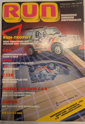 RUN - unabhängiges Commodore Magazin | Ausgabe 9 Sep 1986 | Commodore 16 64 128